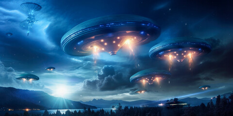 UFO attacking Earth - Generative AI