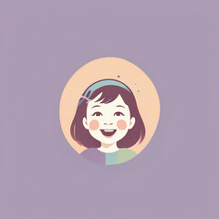 Happy child, minimalist, pastel colors