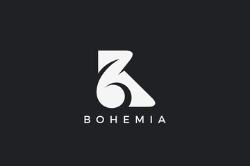 Letter B Logo Monogram Elegant Design Swirl Style Vector.