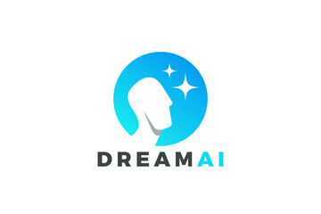 AI Artificial Intelligence Logo Virtual Reality Vector design.