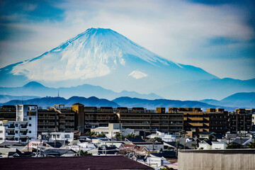 富士山と藤沢の街