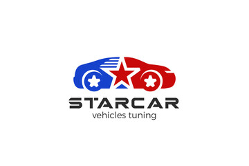 Car Auto Logo Star Abstract Vector Design.