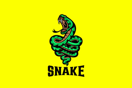 Snake Logo Viper Abstract Design Aggressive Sports Design Style.