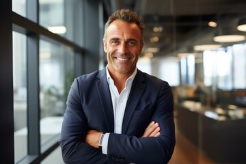 Middle Aged Caucasian businessman ceo manager in the office