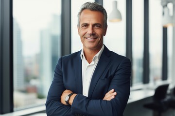 Middle Aged Caucasian businessman ceo manager in the office