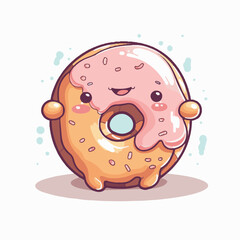 Logo vector illustration of an Kawaii Donut