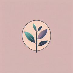 Plants illustration, minimalist, pastel colors