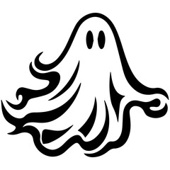 halloween ghosts illustration design, flat halloween ghosts element