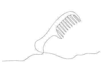 Beauty comb hair salon icon  continuous line drawing. Vector illustration.
