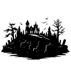 Fototapeta premium cemetery or graveyard. Silhouettes of gravestones