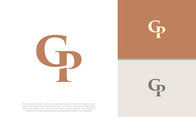 Initials GP logo design. Initial Letter Logo. Innovative high tech logo template.