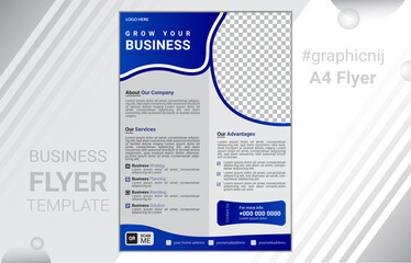 A4 flyer template, modern template and modern design, perfect for creative professional business flyer. Any poster, brochure cover, design, layout, space for photo background, vector illustration etc.