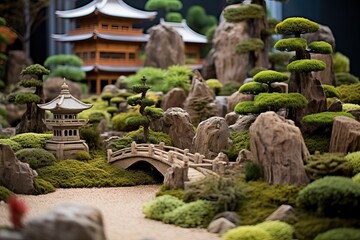 Japanese Garden Model with Traditional Elements