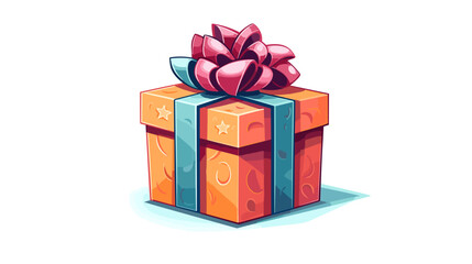 Figure gift box with birthday attributes on white background vector