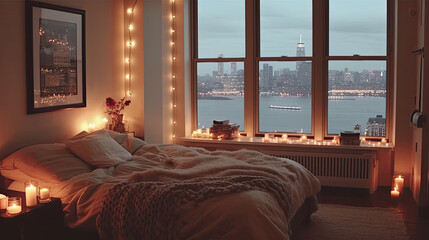 luxury hotel room with bed