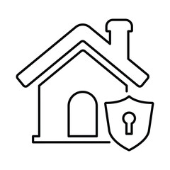 Home Security Icon in Outline Style