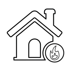 Home Fire Explosion Icon In Outline Style