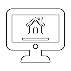 Online Real Estate Support Icon in Outline Style