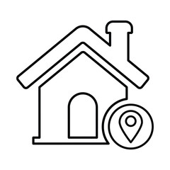 Home Location Icon in Outline Style