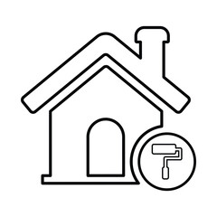 House Paint Brush Icon In Outline Style