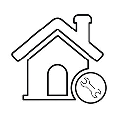 Home Construction Icon in Outline Style