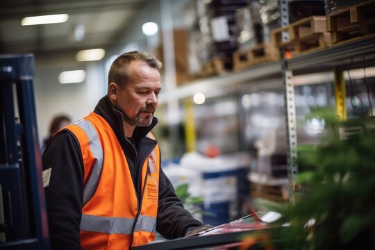 Mixed and diverse group of people working in a warehouse