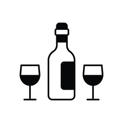 Wine icon, vector stock illustration.