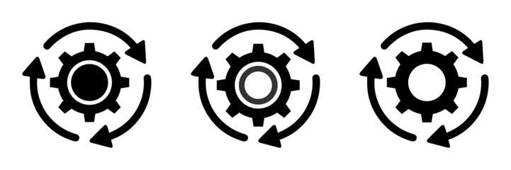 Sync process vector icons set