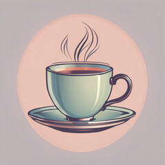 Tea illustration, detailed, pastel colors
