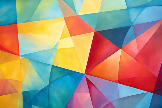 Abstract geometric polygon background with a modern colourful graphic banner design, computer Generative AI stock illustration image