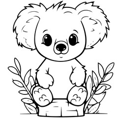 koala bear coloring page illustration