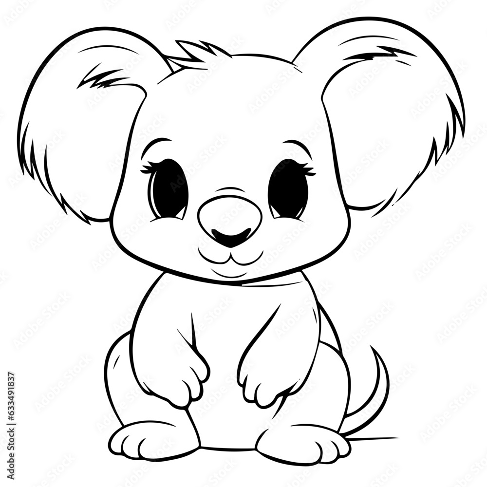 Wall mural koala bear coloring page illustration