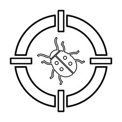 Bug Target Icon In Outline Style