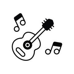 Guitar icon, vector stock illustration.