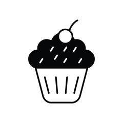 Cupcake icon, vector stock illustration.