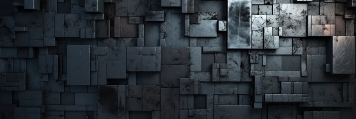 Abstract metal industrial background, blocks