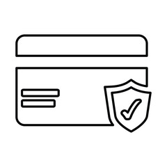 Credit Card Security Icon In Outline Style