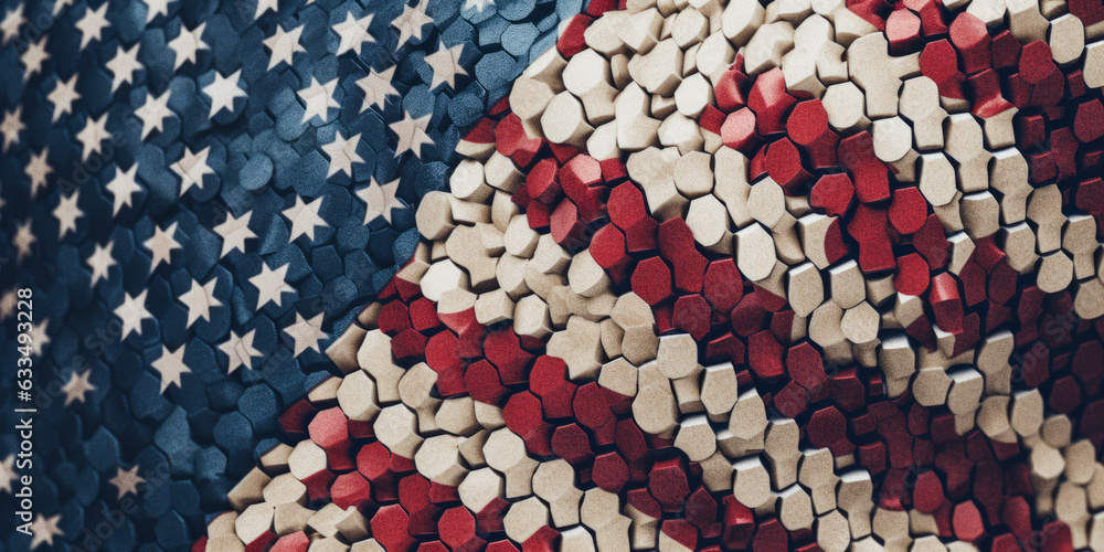 Poster background with american flag colors - generative ai