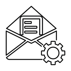 Email Optimization Icon In Outline Style