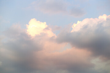 dark blue cloud with white light sky background and city light midnight evening time