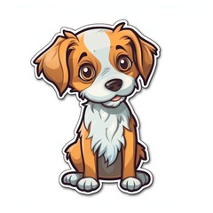 Dog, cartoon style, sticker, cute, funny, illustration,  ai generated