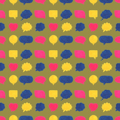 Seamless pattern speech bubbles illustration