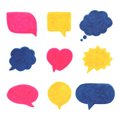 Speech bubbles risography illustration