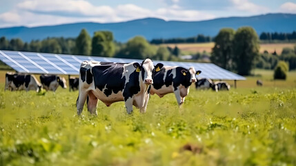 Agriculture Meets Solar Energy - Generative AI - obrazy, fototapety, plakaty