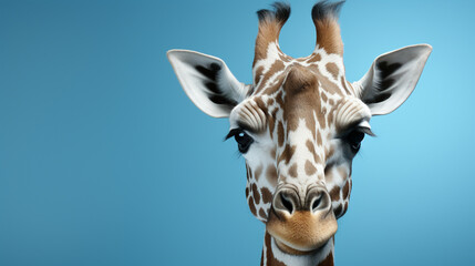 Tierische Anmut: Kopfnahaufnahme einer Giraffe - obrazy, fototapety, plakaty