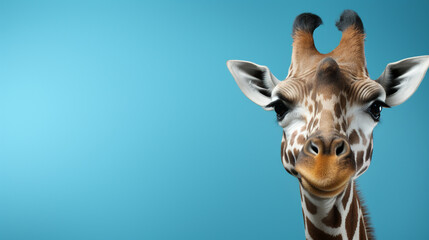 Giraffenporträt: Eleganz in Nahaufnahme - obrazy, fototapety, plakaty