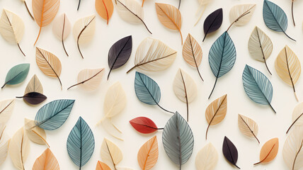 Stylized Leaf Pattern on Neutral Background