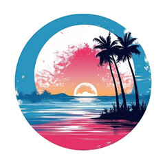 Fototapeta na wymiar Summer tropical design for T-shirt