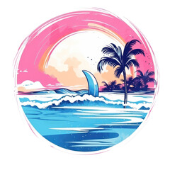 Summer tropical design for T-shirt
