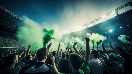 A football stadium full of excited fans.